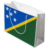 Flagge der Salomonen Große Geschenktüte (Rückseite Schrägansicht)