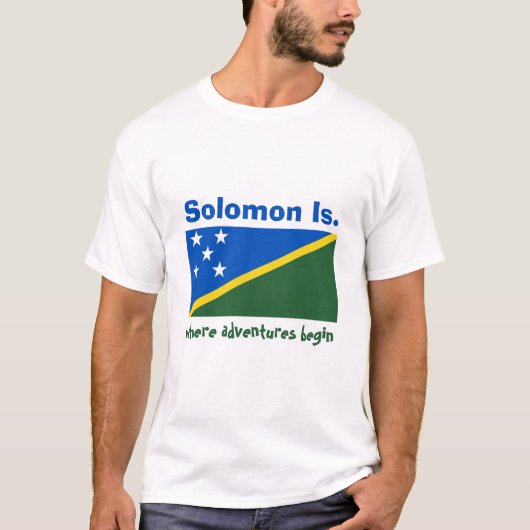 Flagge der Salomonen + Karte + Text-T - Shirt (Vorderseite)