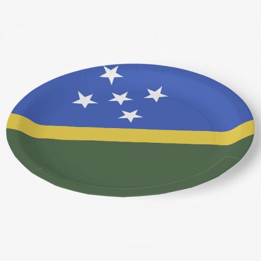 Flagge der Salomonen Pappteller (Schrägansicht)