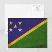 Flagge der Salomonen Postkarte (Vorne/Hinten)