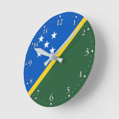 Flagge der Salomonen Runde Wanduhr (Winkel)