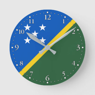 Flagge der Salomonen Runde Wanduhr