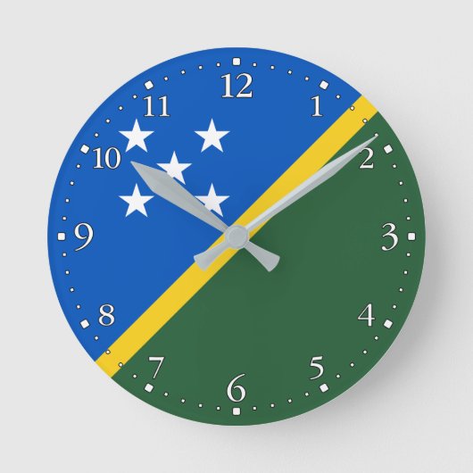 Flagge der Salomonen Runde Wanduhr (Vorderseite)