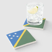 Flagge der Salomonen Steinuntersetzer (Seitenansicht)