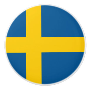 Flagge der schwedischen Keramik Knob Keramikknauf