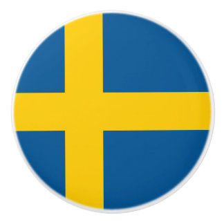 Flagge der schwedischen Keramik Knob Keramikknauf