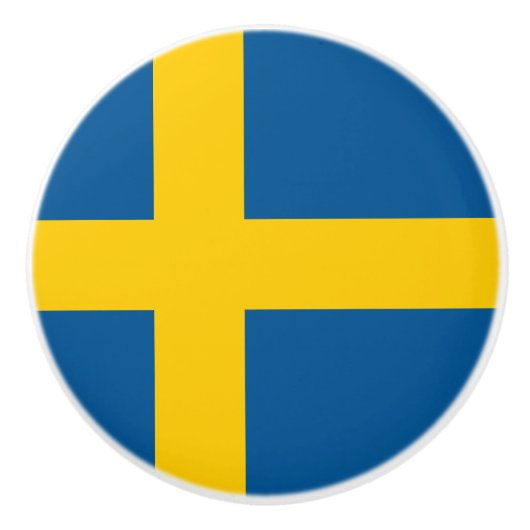 Flagge der schwedischen Keramik Knob Keramikknauf (Vorderseite)