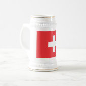 Flagge der Schweiz Bierglas (Vorderseite Links)