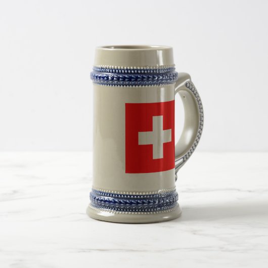 Flagge der Schweiz Bierglas (VorderseiteRechts)