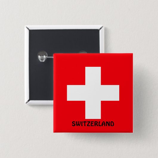Flagge der Schweiz Button (Vorne & Hinten)