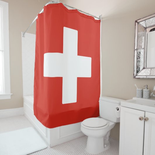 Flagge der Schweiz Duschvorhang (Beispiel)