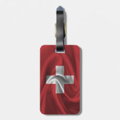 Flagge der Schweiz Gepäckanhänger (Rückseite vertikal)