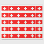 Flagge der Schweiz Geschenkpapier (Flach)