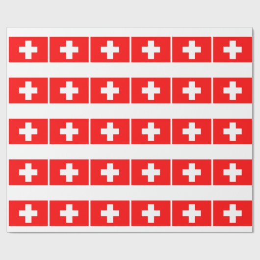 Flagge der Schweiz Geschenkpapier (Flach)
