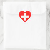 Flagge der Schweiz Herz-Aufkleber (Tasche)