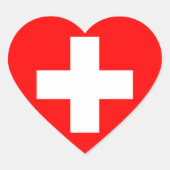 Flagge der Schweiz Herz-Aufkleber (Vorderseite)