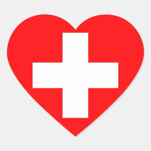 Flagge der Schweiz Herz-Aufkleber (Vorderseite)