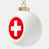 Flagge der Schweiz Keramik Kugel-Ornament (Rechts)