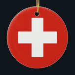 Flagge der Schweiz Keramik Ornament<br><div class="desc">Flagge der Schweiz</div>