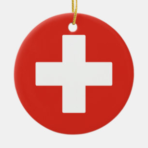 Flagge der Schweiz Keramik Ornament