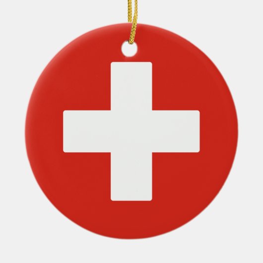 Flagge der Schweiz Keramik Ornament (Vorne)