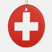 Flagge der Schweiz Keramik Ornament (Links)