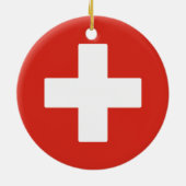 Flagge der Schweiz Keramik Ornament (Hinten)