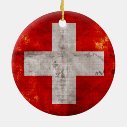 Flagge der Schweiz Keramikornament (Hinten)