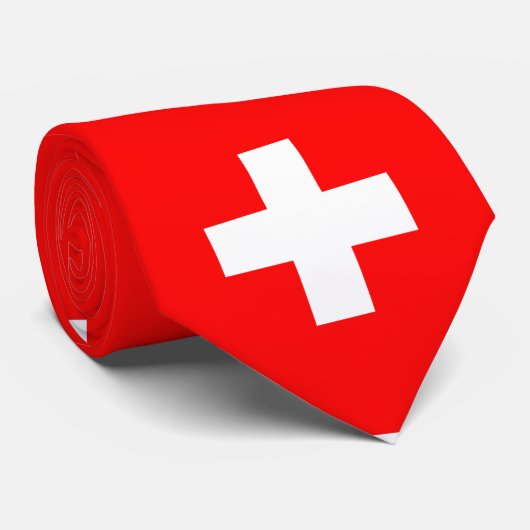 Flagge der Schweiz Krawatte (Gerollt)