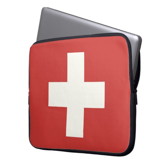 Flagge der Schweiz Laptopschutzhülle (Vorderseite Links)