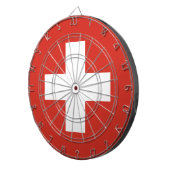 Flagge der Schweiz - Metallkäfigdartboard Dartscheibe (Vorderseite rechts)