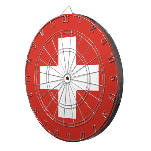 Flagge der Schweiz - Metallkäfigdartboard Dartscheibe (Vorderseite rechts)
