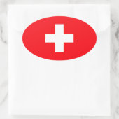 Flagge der Schweiz Ovaler Aufkleber (Tasche)