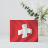 Flagge der Schweiz Postkarte (Stehend Vorderseite)