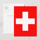 Flagge der Schweiz Postkarte (Vorne/Hinten)