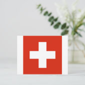 Flagge der Schweiz Postkarte (Stehend Vorderseite)