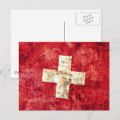 Flagge der Schweiz Postkarte (Vorne/Hinten)