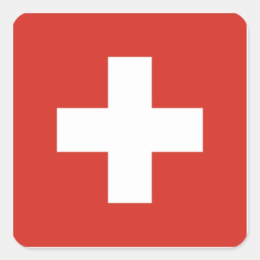 Flagge der Schweiz Quadratischer Aufkleber (Vorderseite)