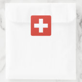 Flagge der Schweiz Quadratischer Aufkleber (Tasche)