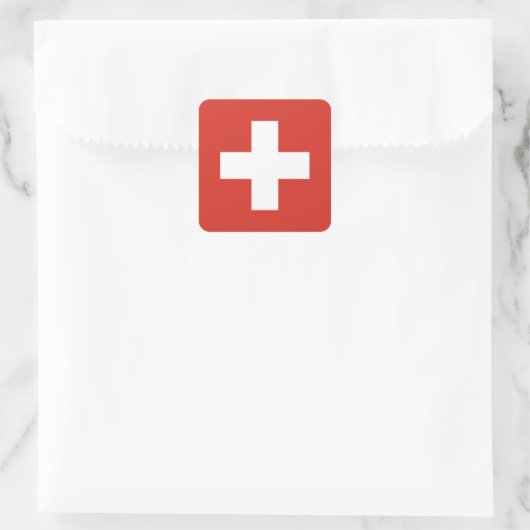 Flagge der Schweiz Quadratischer Aufkleber (Tasche)