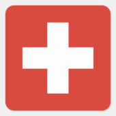 Flagge der Schweiz Quadratischer Aufkleber (Vorderseite)