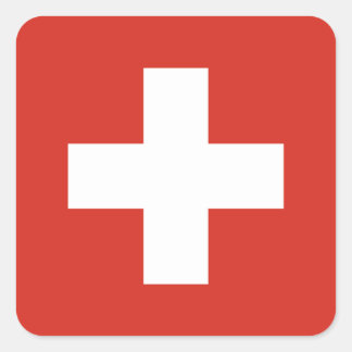 Flagge der Schweiz Quadratischer Aufkleber
