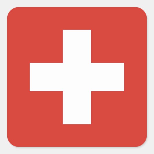 Flagge der Schweiz Quadratischer Aufkleber (Vorderseite)
