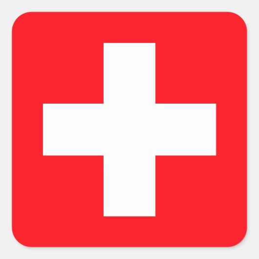 Flagge der Schweiz Quadratischer Aufkleber (Vorderseite)