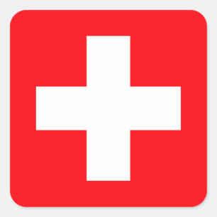 Flagge der Schweiz Quadratischer Aufkleber
