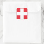 Flagge der Schweiz Quadratischer Aufkleber (Tasche)