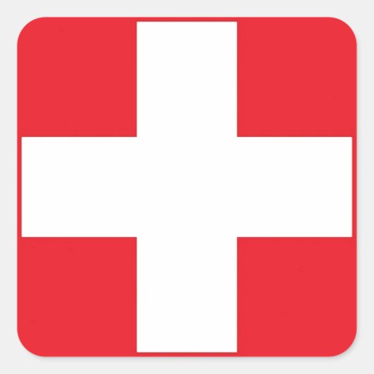 Flagge der Schweiz Quadratischer Aufkleber (Vorderseite)