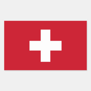 Flagge der Schweiz Rechteckiger Aufkleber