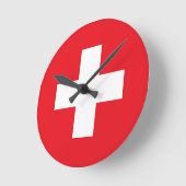 Flagge der Schweiz Runde Wanduhr (Winkel)