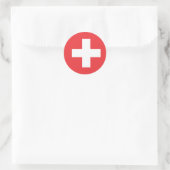 Flagge der Schweiz Runder Aufkleber (Tasche)